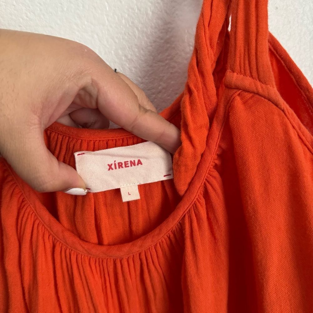 Xirena Pyper Red Orange Tiered Mini Dress - Picture 5 of 8